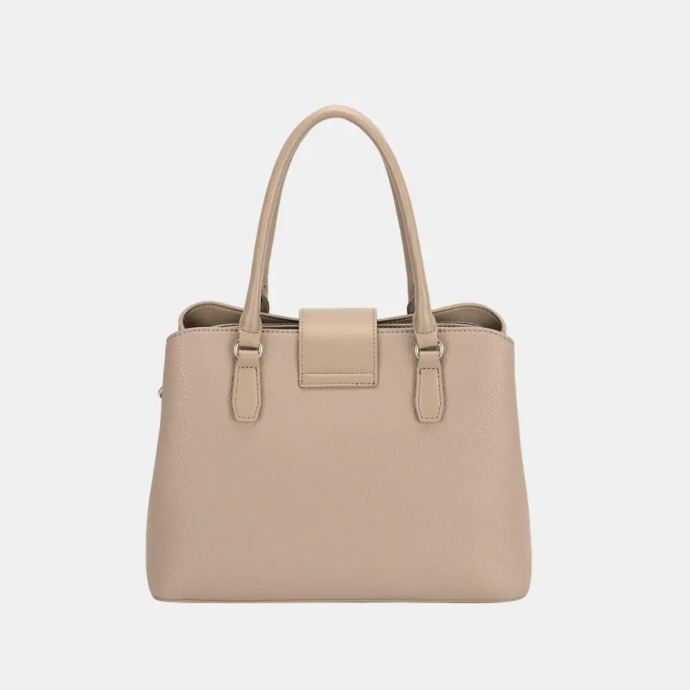 Stylish David Jones Leather Twist-Lock Tote Bag for Everyday Chic