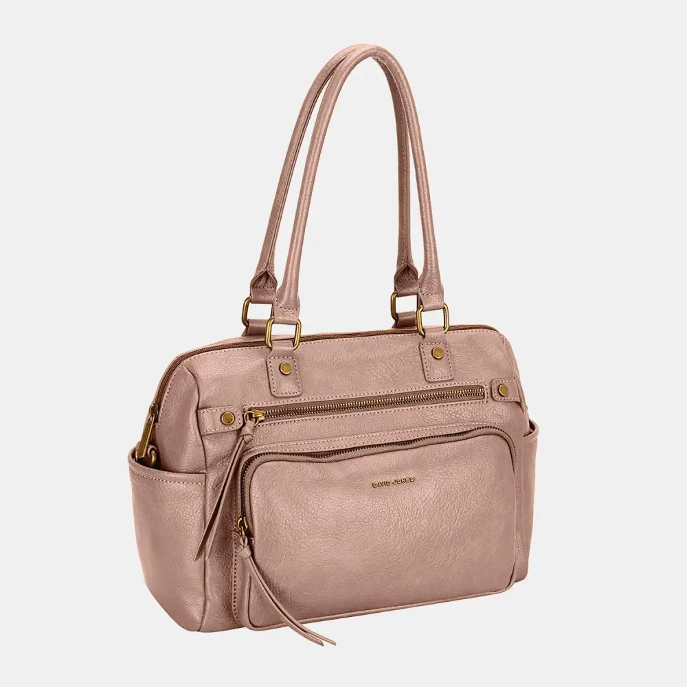 Stylish David Jones Zipper PU Leather Handbag for Every Occasion