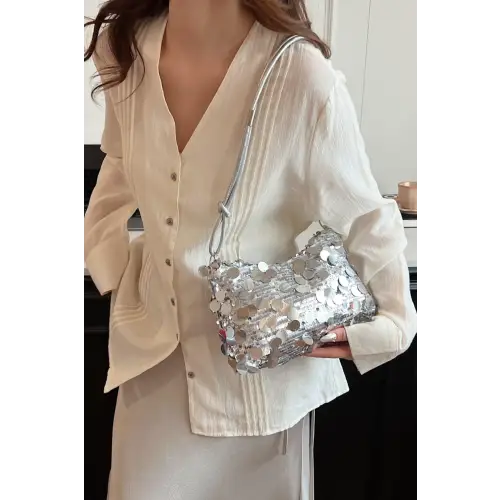 Dazzle with Yeppi Sequin Knotted Straps Shoulder Bag