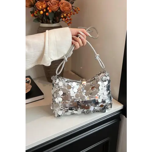 Dazzle with Yeppi Sequin Knotted Straps Shoulder Bag