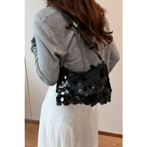 Dazzle with Yeppi Sequin Knotted Straps Shoulder Bag