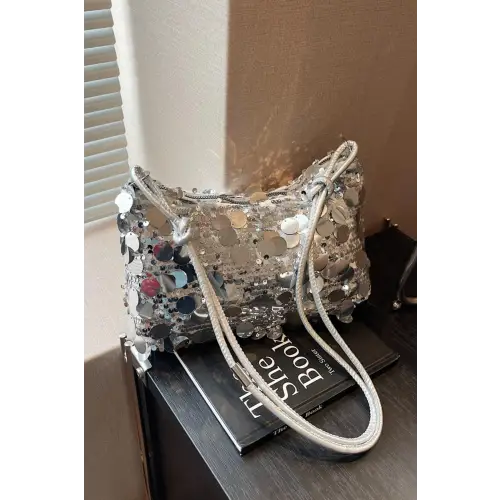 Dazzle with Yeppi Sequin Knotted Straps Shoulder Bag