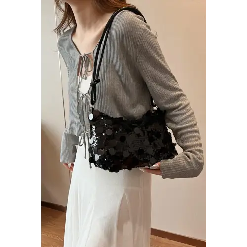 Dazzle with Yeppi Sequin Knotted Straps Shoulder Bag