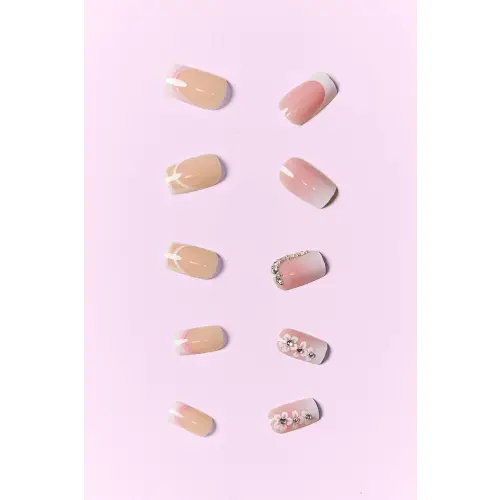 Dazzling Pink Beauty Press On Nails Maven Kit