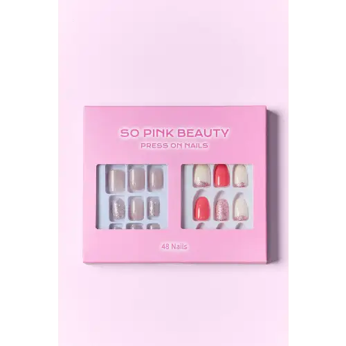 Dazzling Pink Beauty Press On Nails Maven Kit