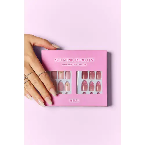 Dazzling Pink Beauty Press On Nails Maven Kit