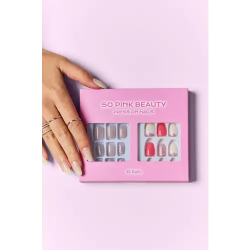 Dazzling Pink Beauty Press On Nails Maven Kit