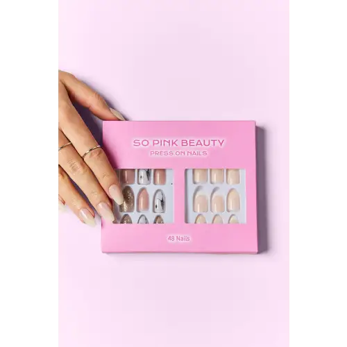 Dazzling Pink Beauty Press On Nails Maven Kit