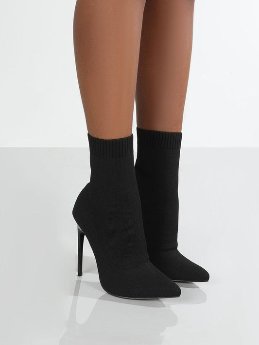 Mesh Point Toe Stiletto Boots - CM