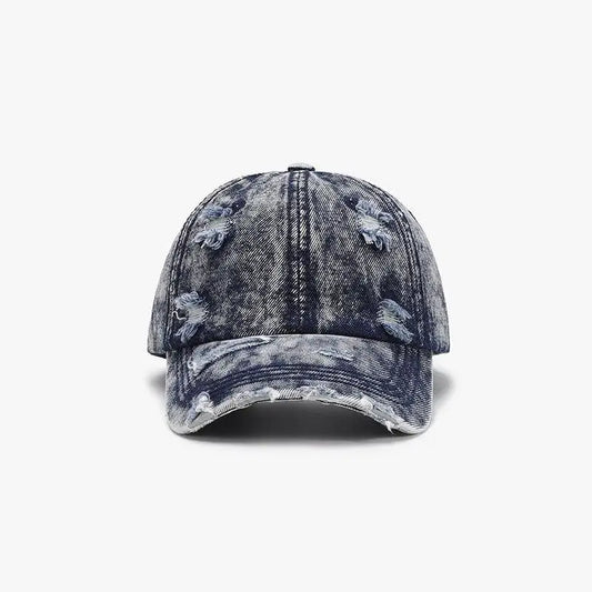 Distressed Cotton Baseball Cap - CM Fashion