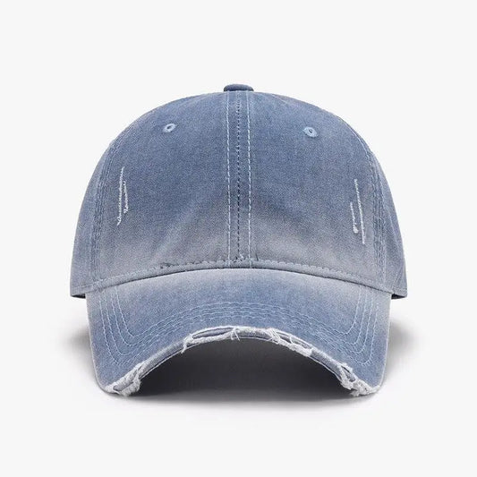 Distressed Washed Adjustable Baseball Cap - CM Fashion