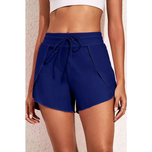 Drawstring Waist Swim Shorts - CM Fashion