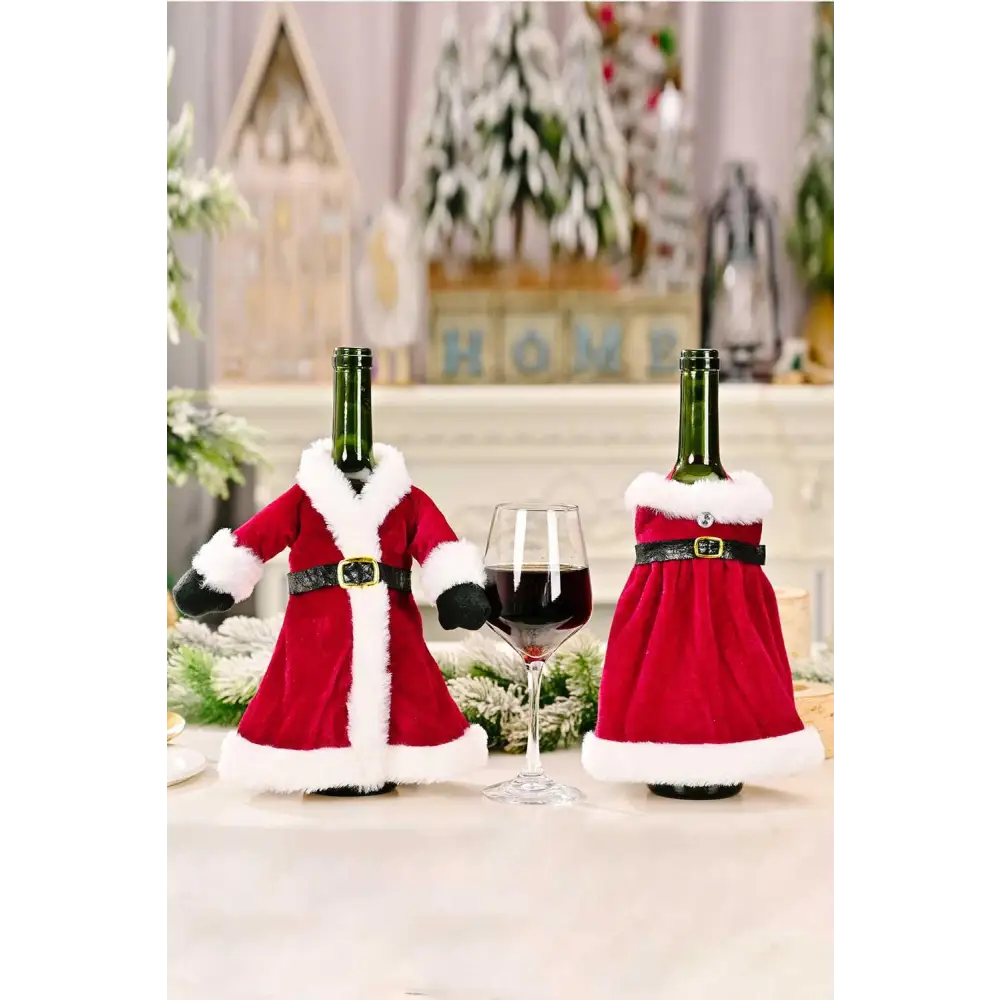 Dress Your Bottles in Festive Style with Christmas Dress Wine Covers