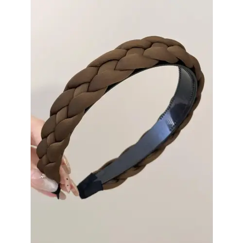 Polyester Braided Wide Headband - CM Fashion