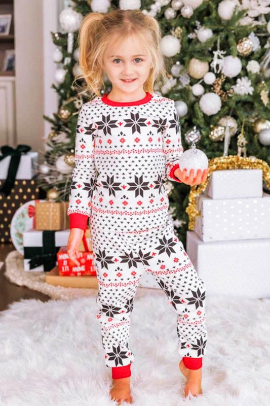 Snowflake Pattern Top and Pants Set - CM