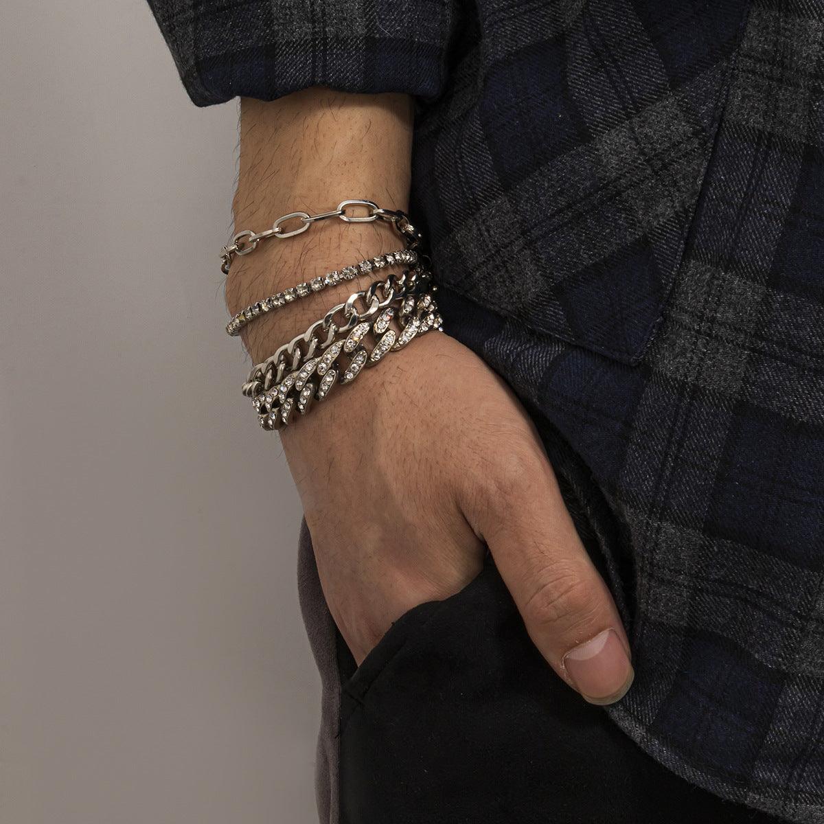 Trendy and personalized diamond design hip-hop style bracelet