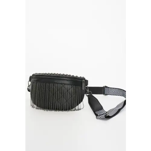Edgy Leather Studded Sling Bag with Fringe Flair