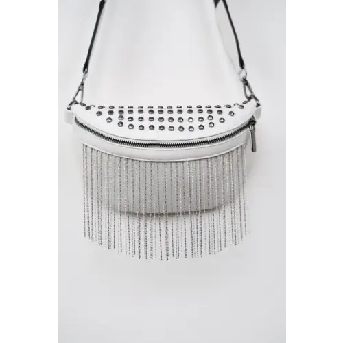Edgy Leather Studded Sling Bag with Fringe Flair