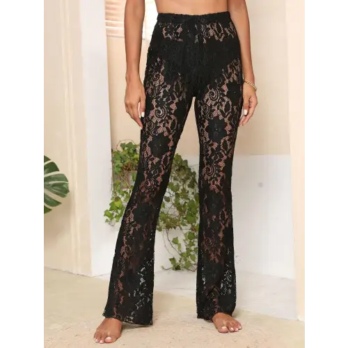 Lace High Waist Swim Pants - CM Fashion