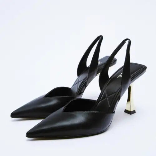 PU Leather Point Toe Stiletto Heel Pumps - CM Fashion