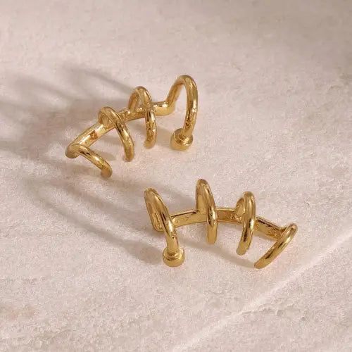 Elegant U-Shaped 18K Gold Simple Personality Earrings