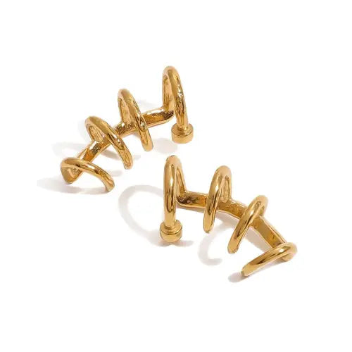 Elegant U-Shaped 18K Gold Simple Personality Earrings