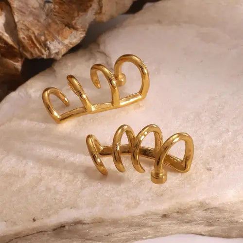 Elegant U-Shaped 18K Gold Simple Personality Earrings