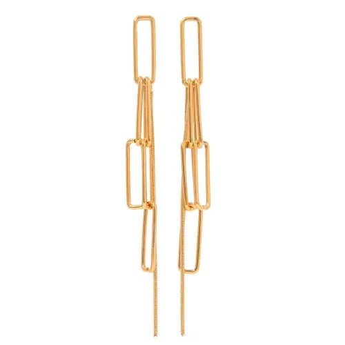 Elevate Your Look with Gold-Toned Tassel Design Luxury Style Earrings