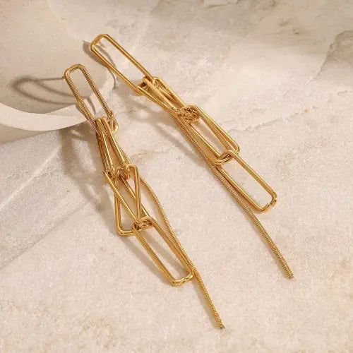 Elevate Your Look with Gold-Toned Tassel Design Luxury Style Earrings