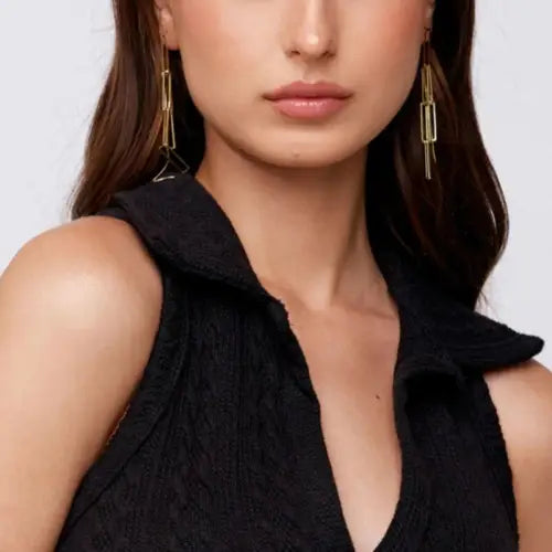 Elevate Your Look with Gold-Toned Tassel Design Luxury Style Earrings