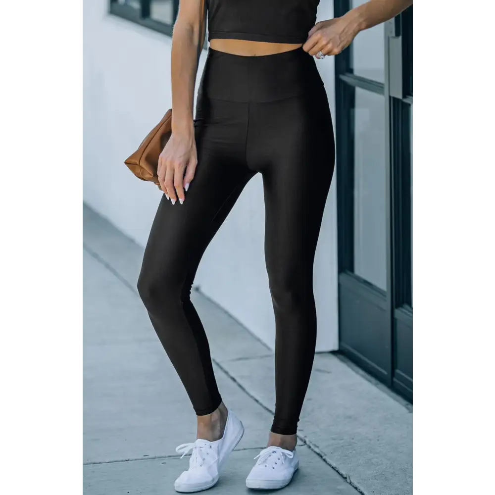 Elevate Your Style with Black Waist Cincher High Rise Tight Leggings