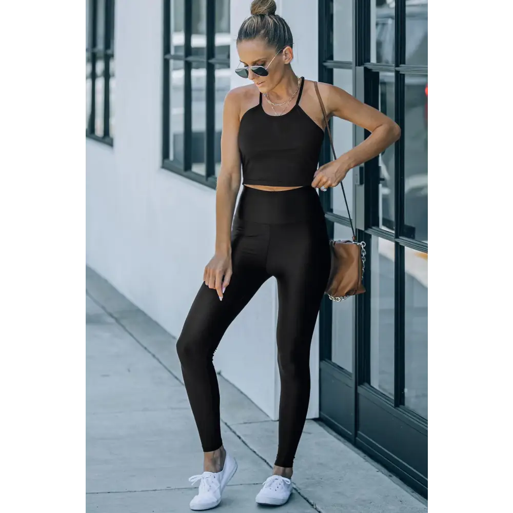 Elevate Your Style with Black Waist Cincher High Rise Tight Leggings