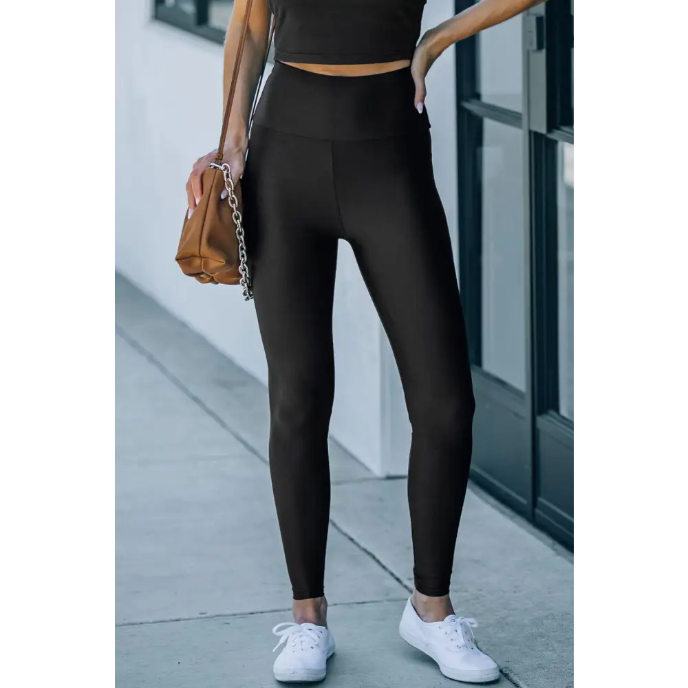 Elevate Your Style with Black Waist Cincher High Rise Tight Leggings