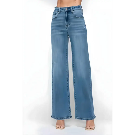 bytos Full Size High Rise Wide Leg Jeans with Pockets - Medium / 1(25) - CynthiaMonica CM