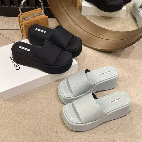 Open Front Platform Sandals - CM Fashion