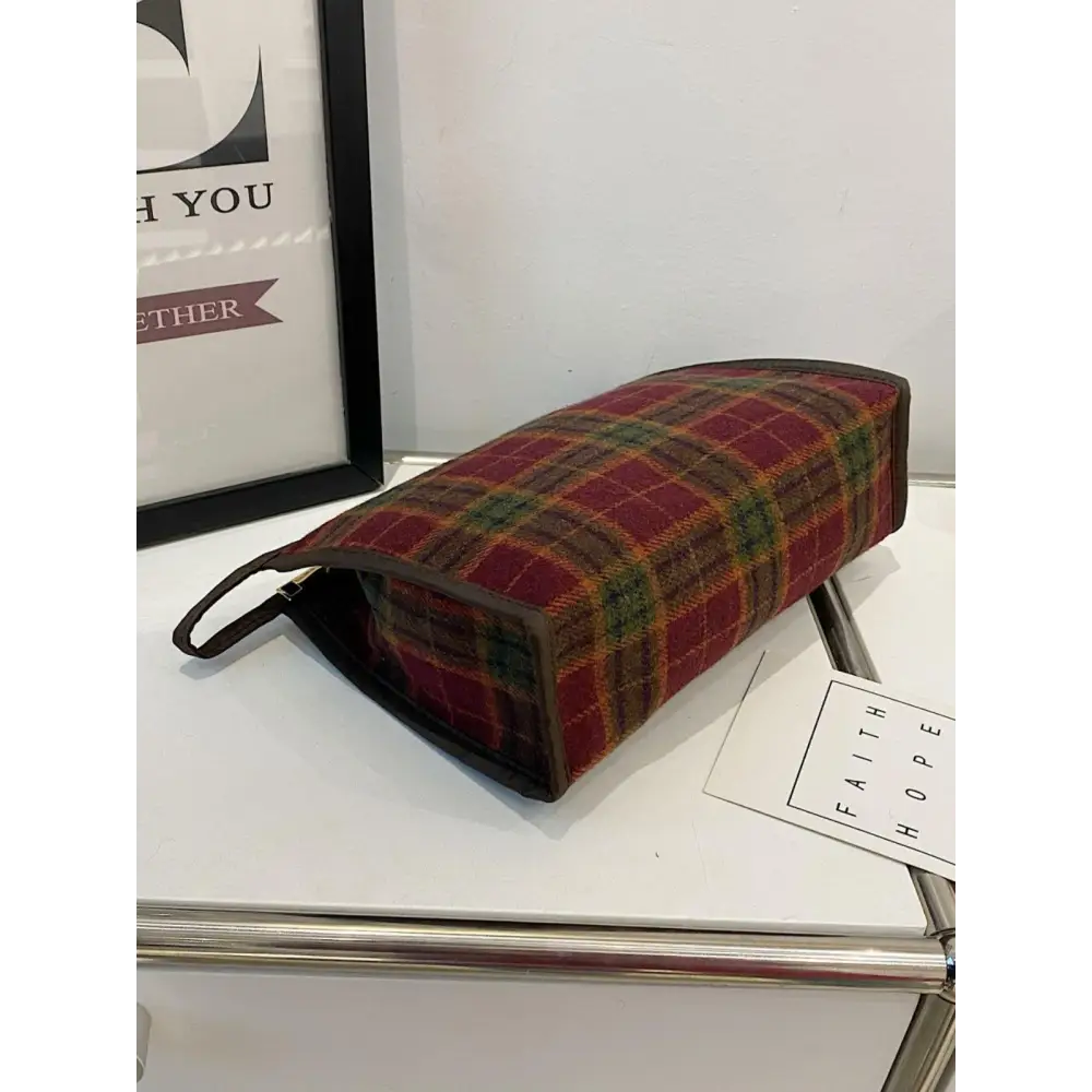 Elevate Your Style with the Original Contrast Plaid Clutch Bag