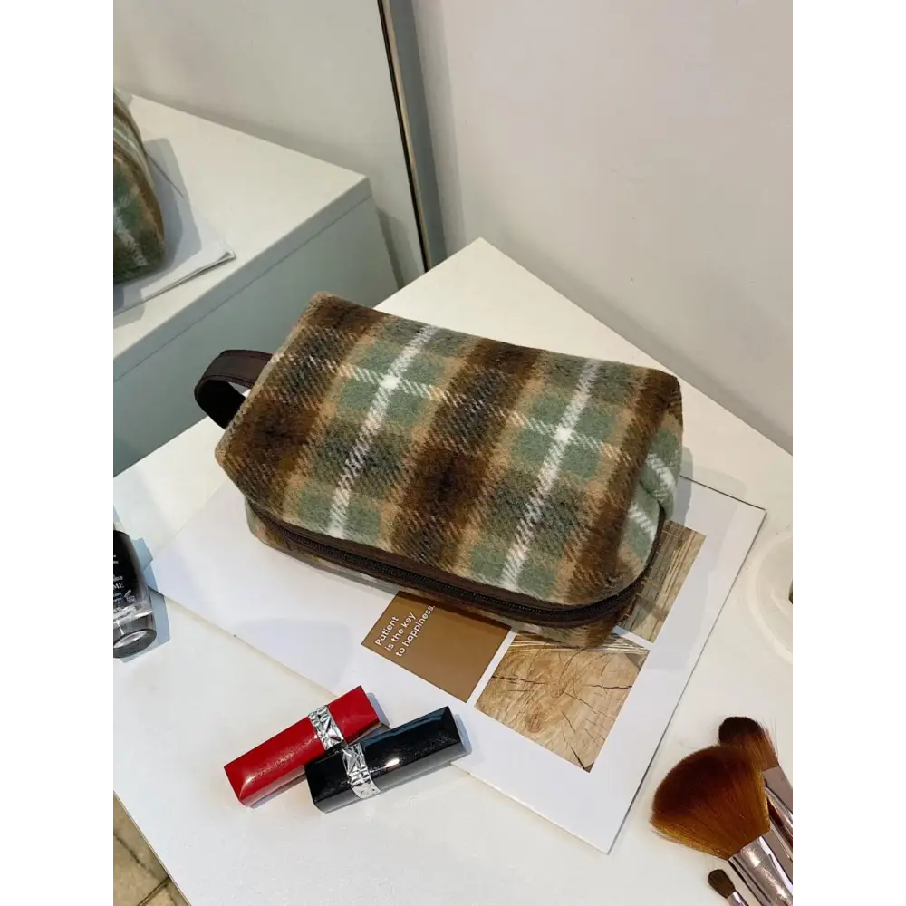 Elevate Your Style with the Original Contrast Plaid Clutch Bag