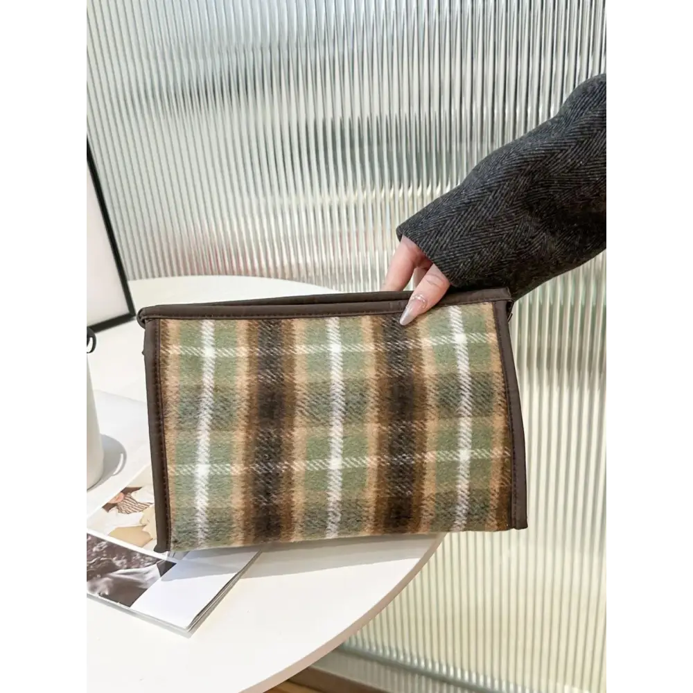 Elevate Your Style with the Original Contrast Plaid Clutch Bag