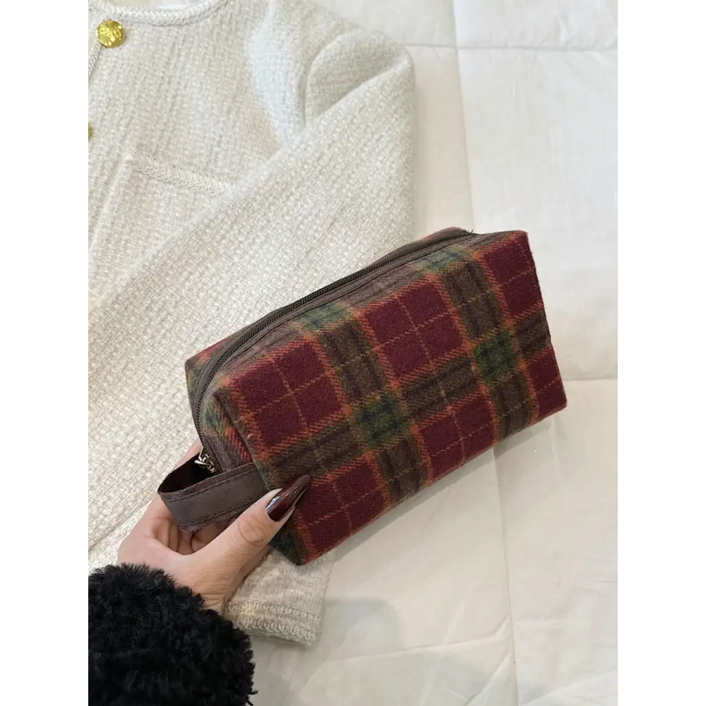 Elevate Your Style with the Original Contrast Plaid Clutch Bag