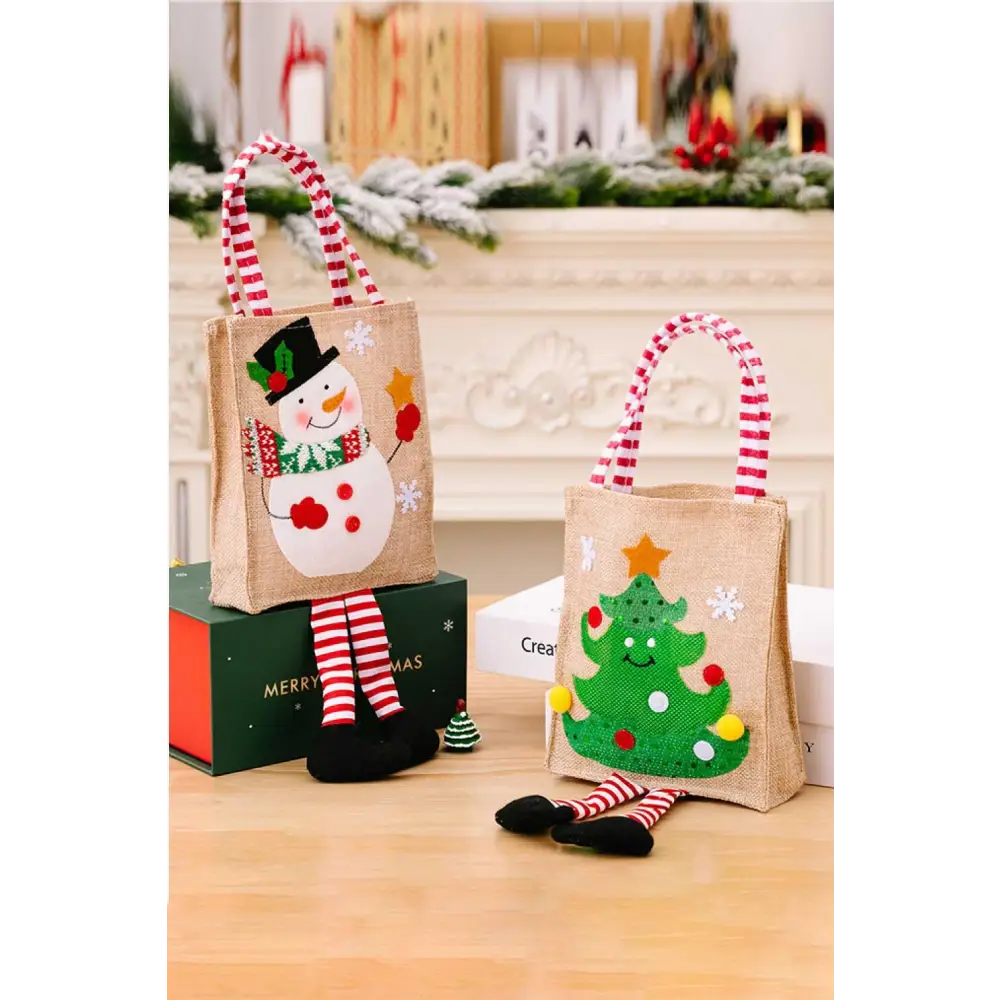 Enchanting Gnome Graphic Striped Gift Bags for Christmas Cheer