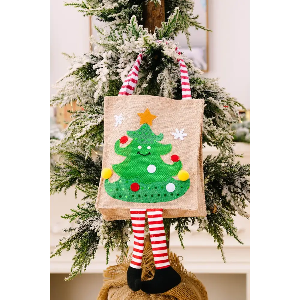 Enchanting Gnome Graphic Striped Gift Bags for Christmas Cheer