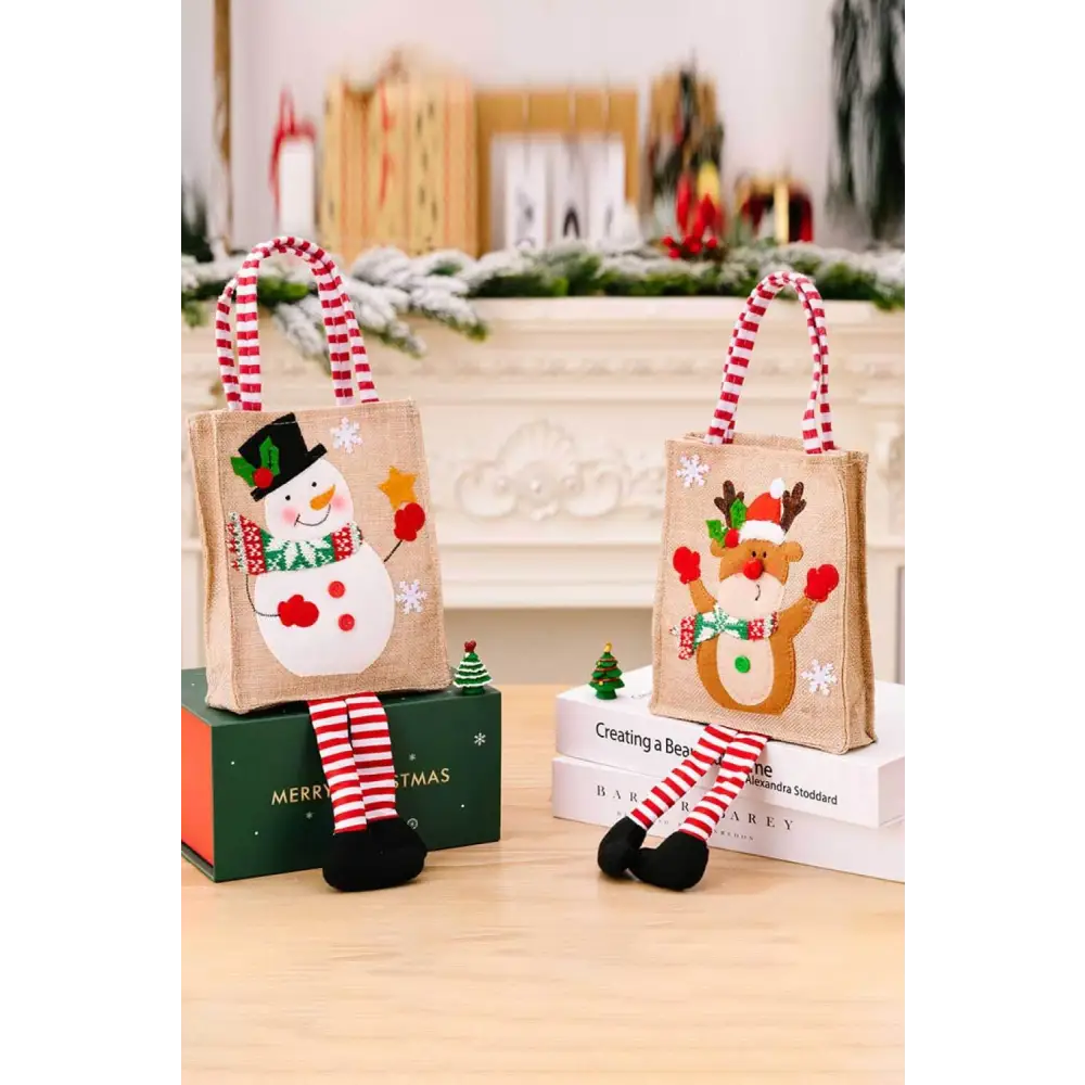 Enchanting Gnome Graphic Striped Gift Bags for Christmas Cheer