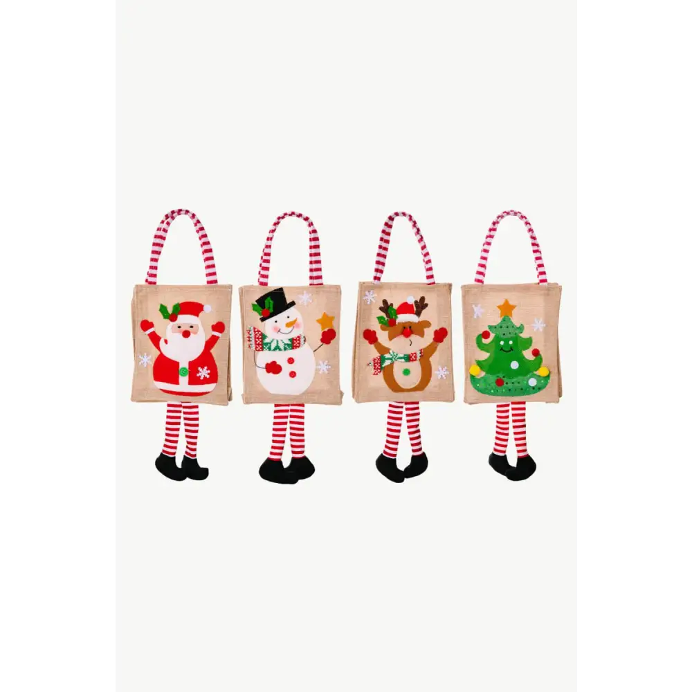 Enchanting Gnome Graphic Striped Gift Bags for Christmas Cheer