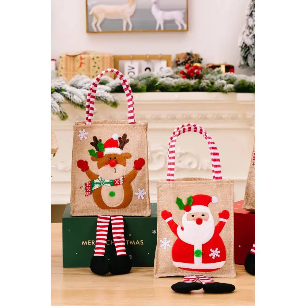 Enchanting Gnome Graphic Striped Gift Bags for Christmas Cheer