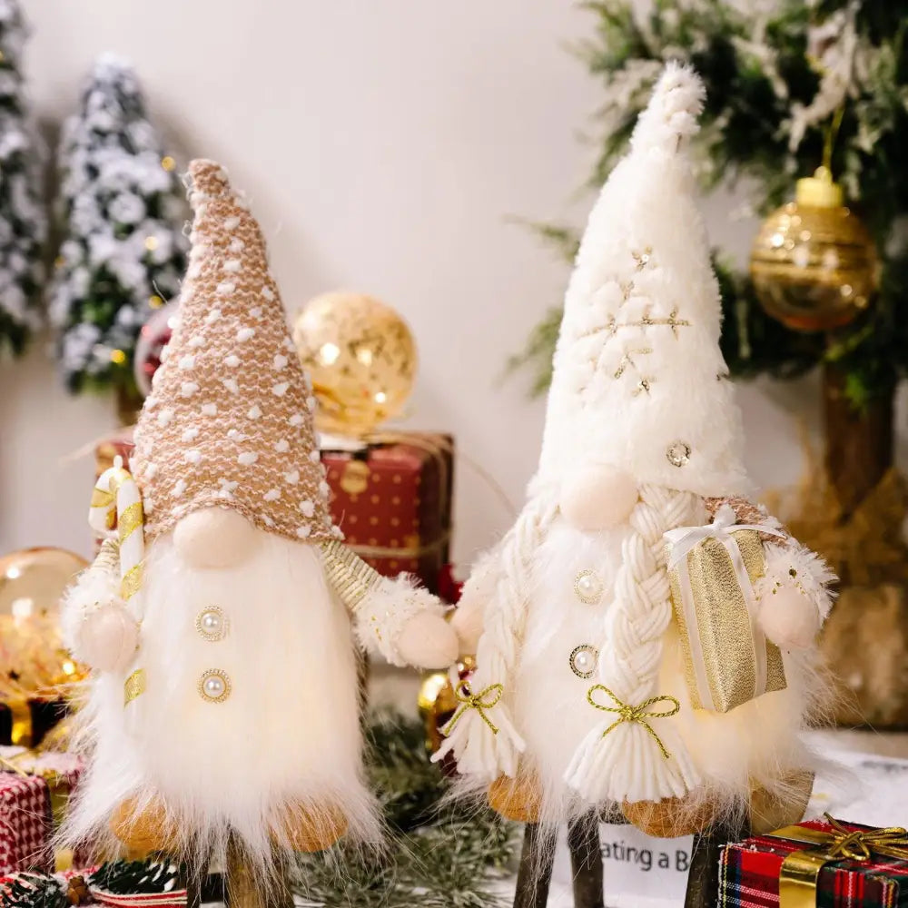 Enchanting Light-Up Faceless Gnome Figurines for Christmas Cheer