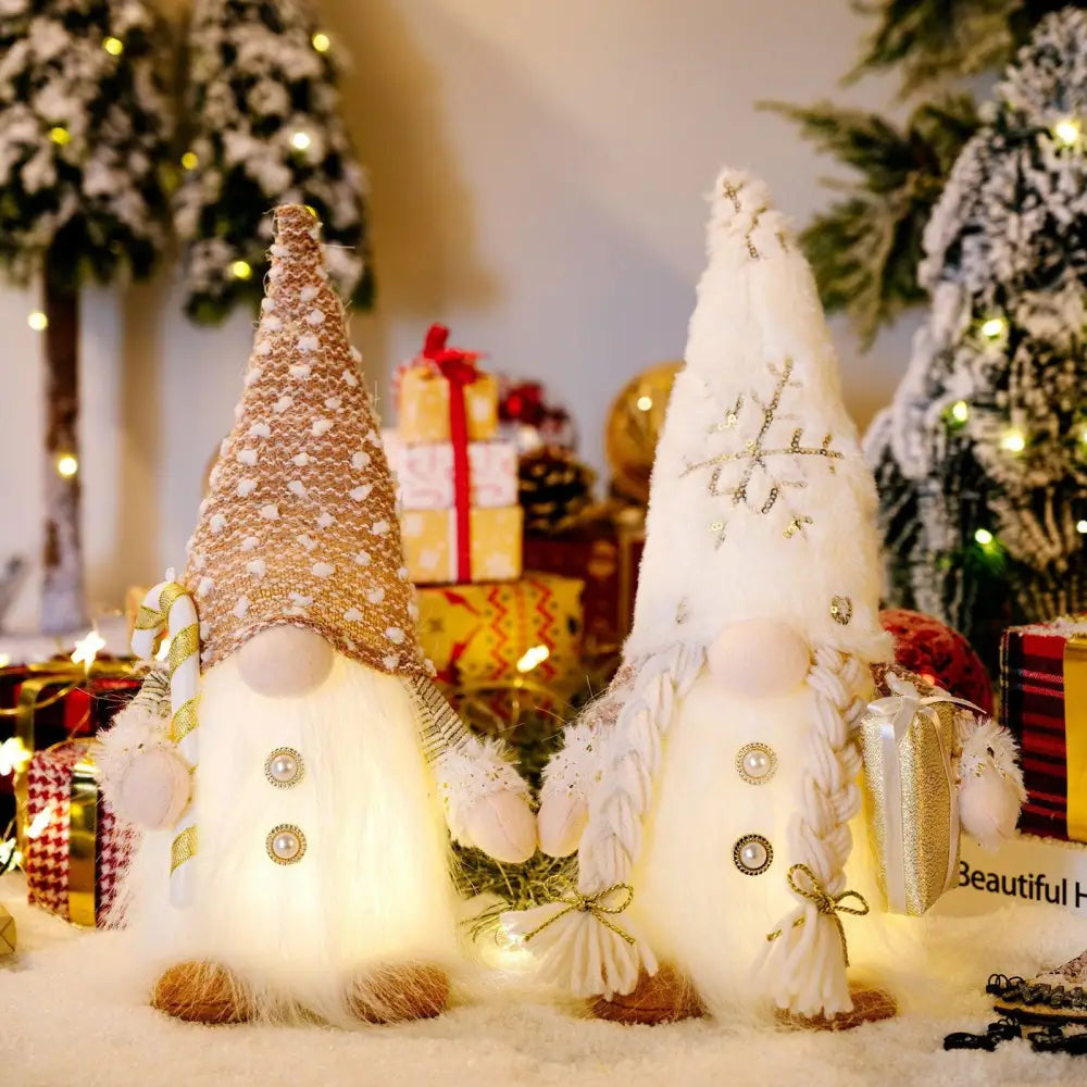 Enchanting Light-Up Faceless Gnome Figurines for Christmas Cheer