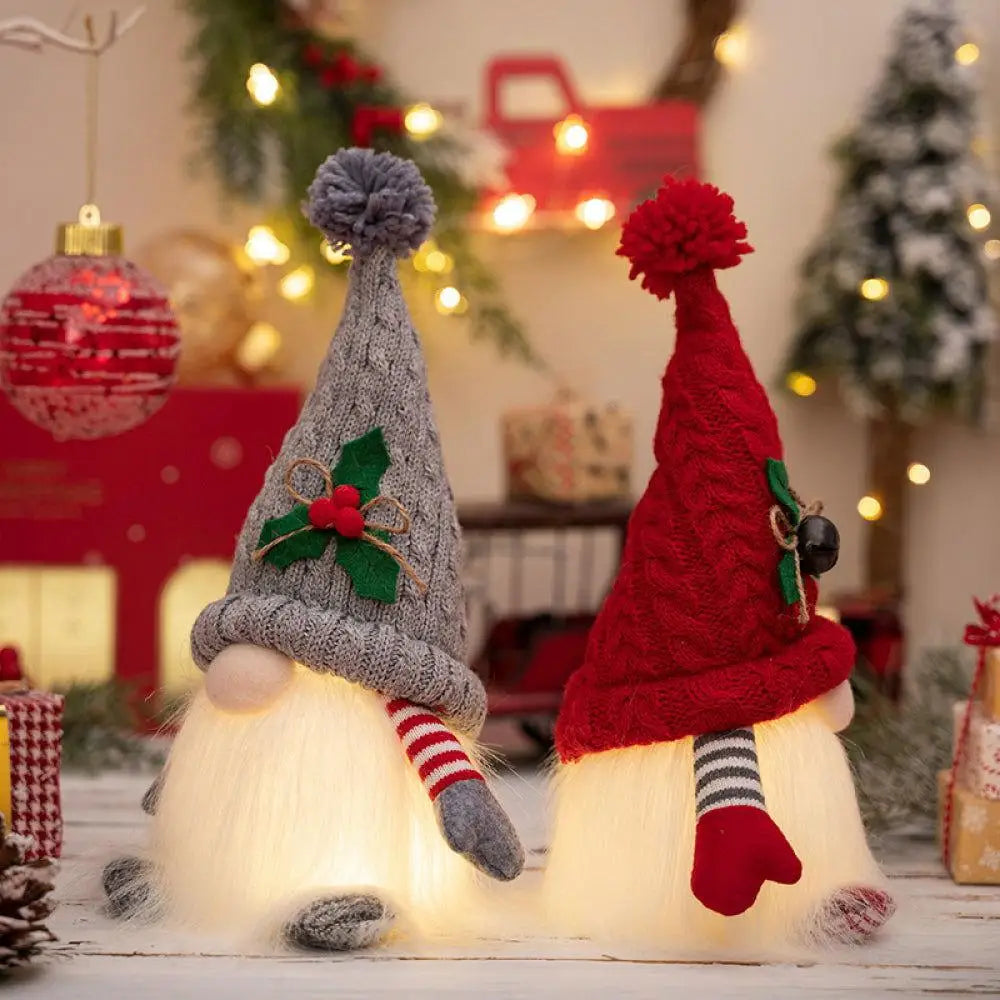 Enchanting Light-Up Short Leg Faceless Gnomes for Christmas Cheer