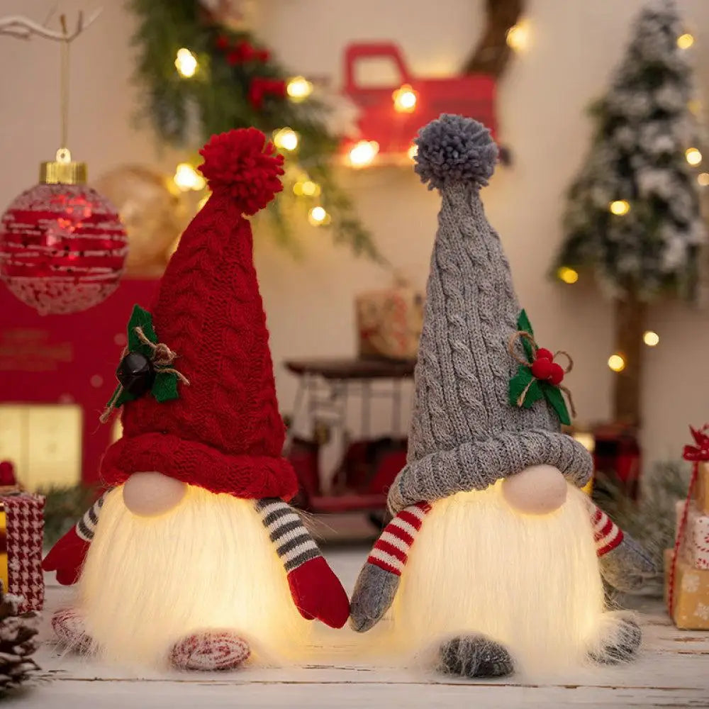 Enchanting Light-Up Short Leg Faceless Gnomes for Christmas Cheer