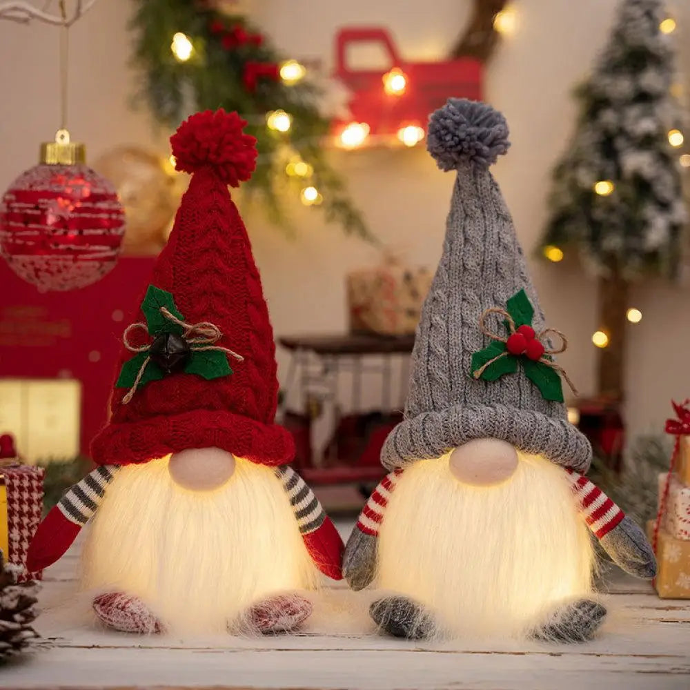 Enchanting Light-Up Short Leg Faceless Gnomes for Christmas Cheer