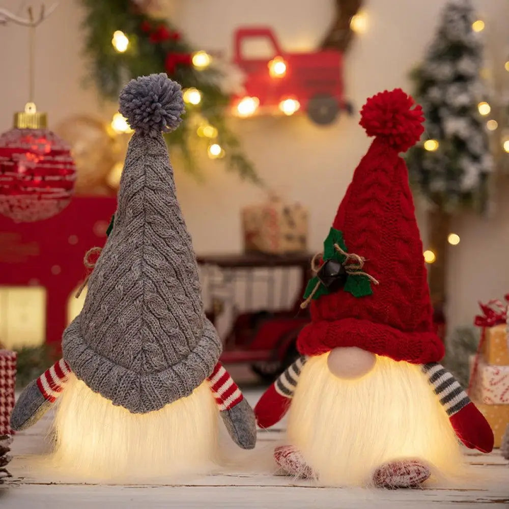 Enchanting Light-Up Short Leg Faceless Gnomes for Christmas Cheer